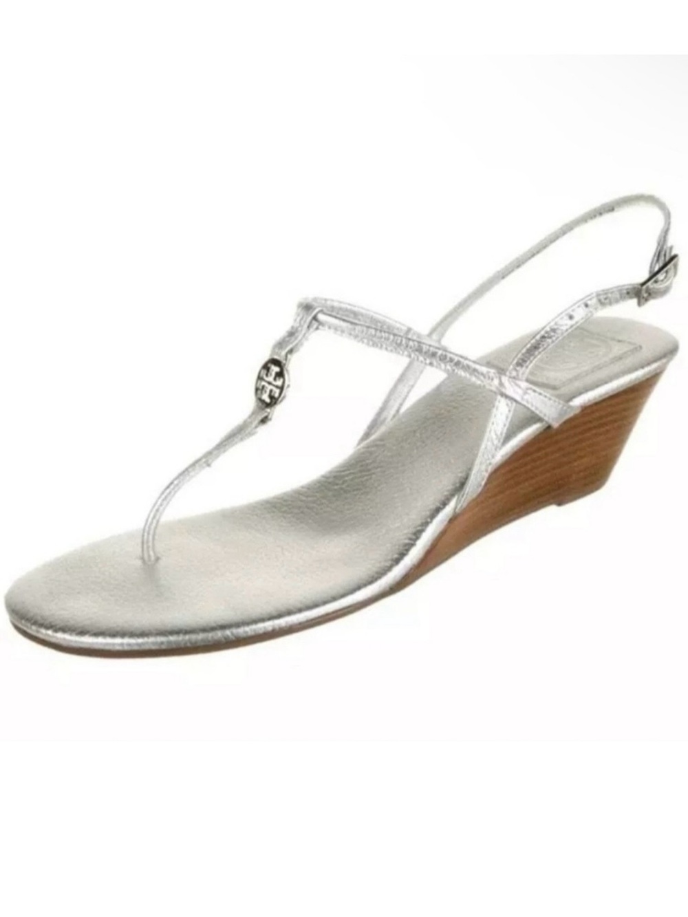 Tory Burch Silver Wedge Sandal
